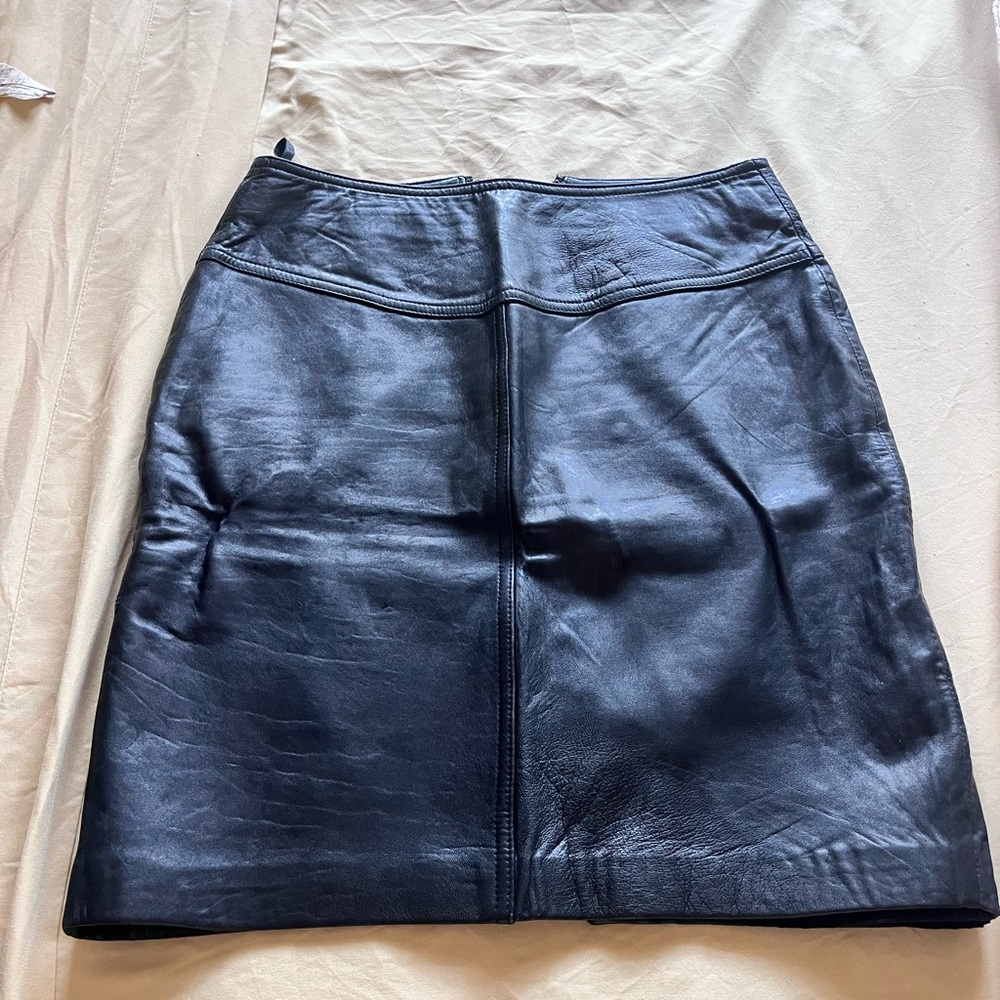 Real Black Leather Skirt